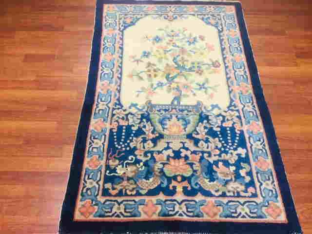 Antique vase and floral Chinese Peking Rug-2741 (1 of 6)