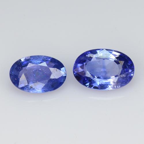 6 x 4 mm 2pcs 0.90 CTS OVAL 100% NATURAL BLUE SAPPHIRE (1 of 2)
