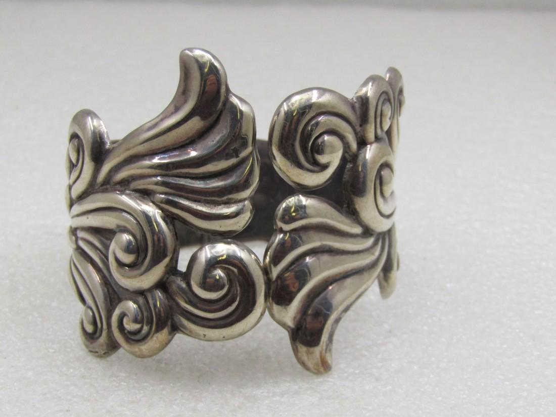 Vintage Sterling Taxco Clamper Bracelet, Alfredo (1 of 6)
