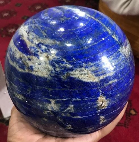 4500 Grams LAPIS LAZULI BALL , LAPIS LAZULI SPHERE , (1 of 6)
