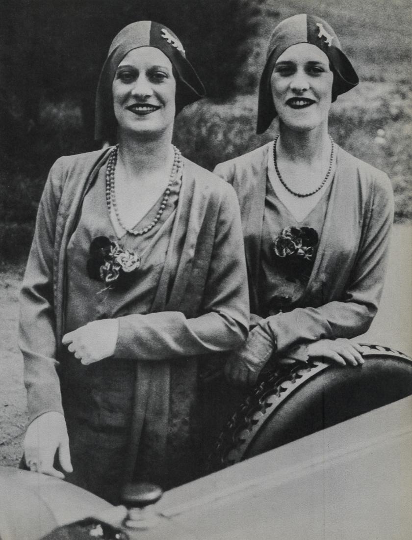 JACQUES HENRI LARTIGUE - The Famous Rowe Twins, 1929: Artist: Jacques Henri Lartigue Title: The Famous Rowe Twins, Casino de Paris, 1929 Medium: Photo Litho, 1978, USA Dimensions: 7.9x10.3" Description: Heat Wax Mounted on 11x14" Conservation Board Artis