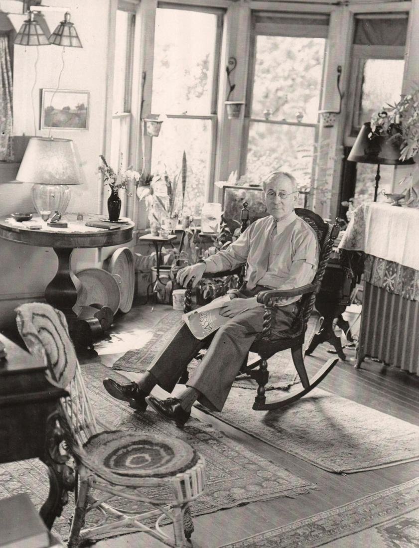 BERENICE ABBOTT- Lewis Hine at Home: Artist: BERENICE ABBOT Print Title: Lewis Hine at Home Medium: Photo-lithograph Printed in: Japan, 1980’s Image Size: approx. 11 x 9” Berenice Abbott (1898 – 1991),was an American photographer b
