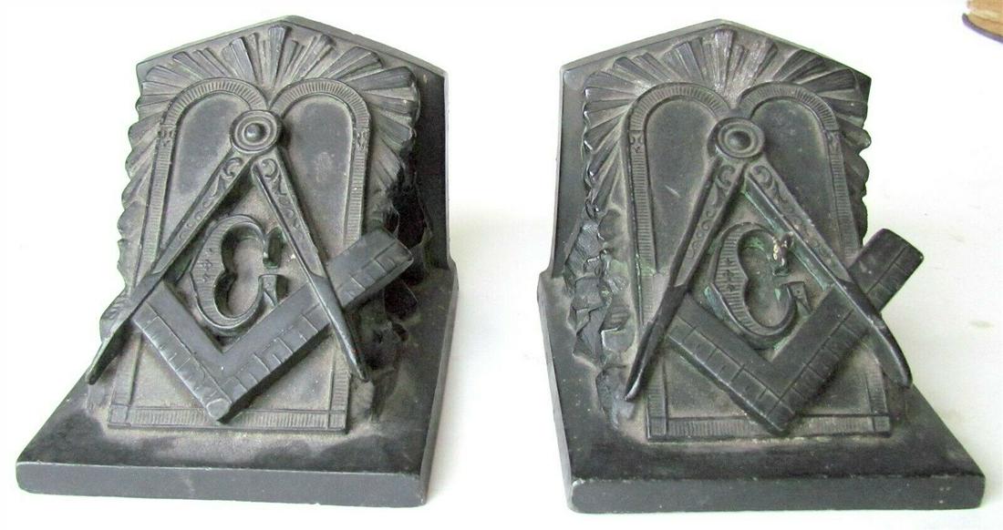 MASONIC BOOKENDS antique (1 of 12)