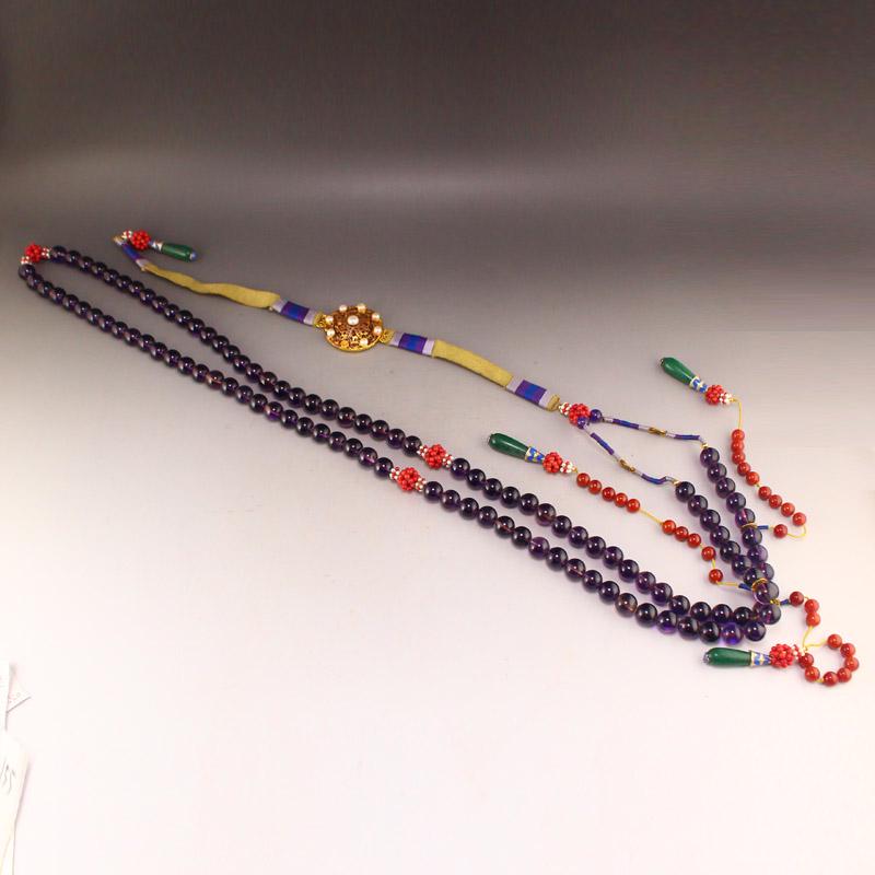 Chinese Qing Dy Amethyst Beads Court Officials Necklace (1 of 7)
