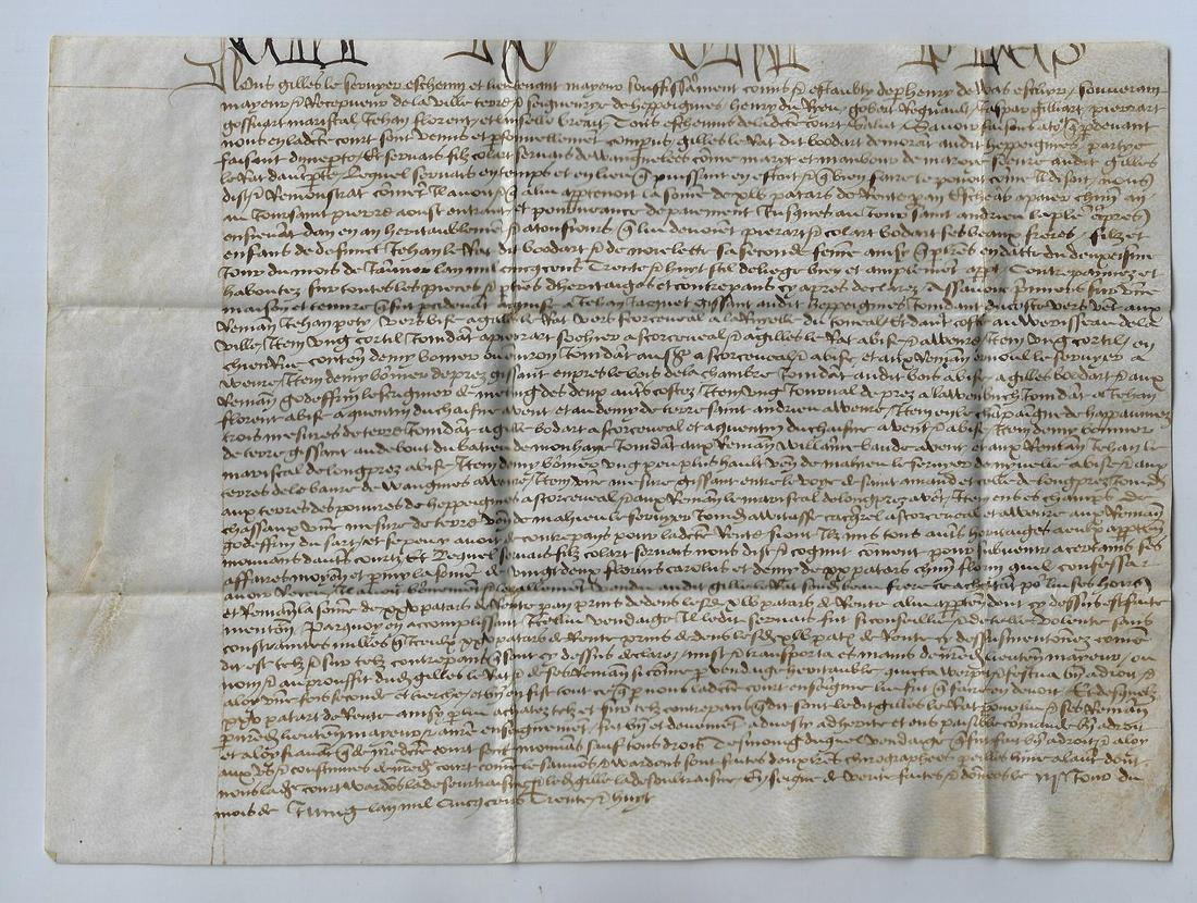 1538 Dutch Manuscript Chirograph on Vellum (1 of 2)