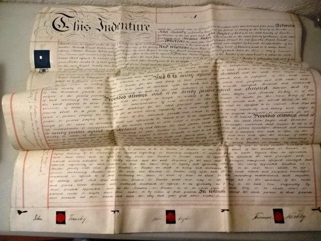 1847 English Vellum Deed Red Wax Seals (1 of 3)