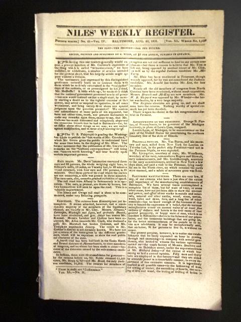 1831 John C Calhoun on Nullification (1 of 3)