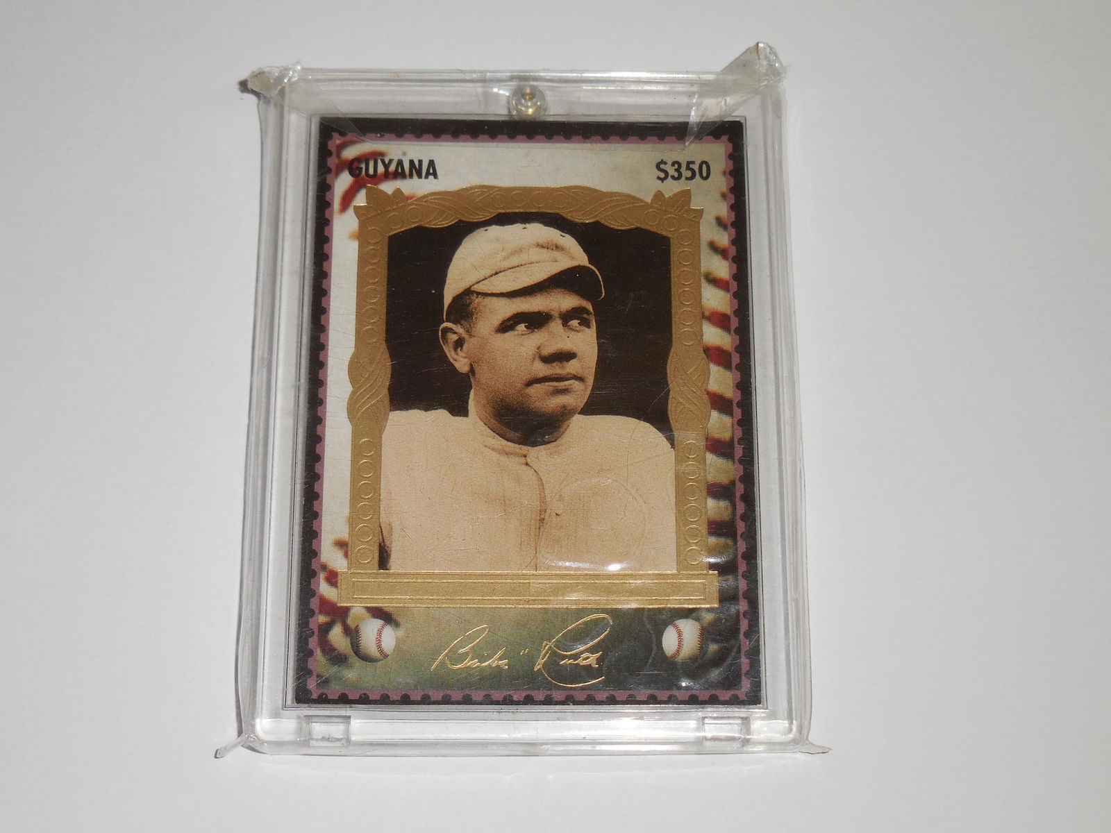 1994 GUYANA BABE RUTH STAMP CARDS $350 #2 YANKEES (1 of 2)