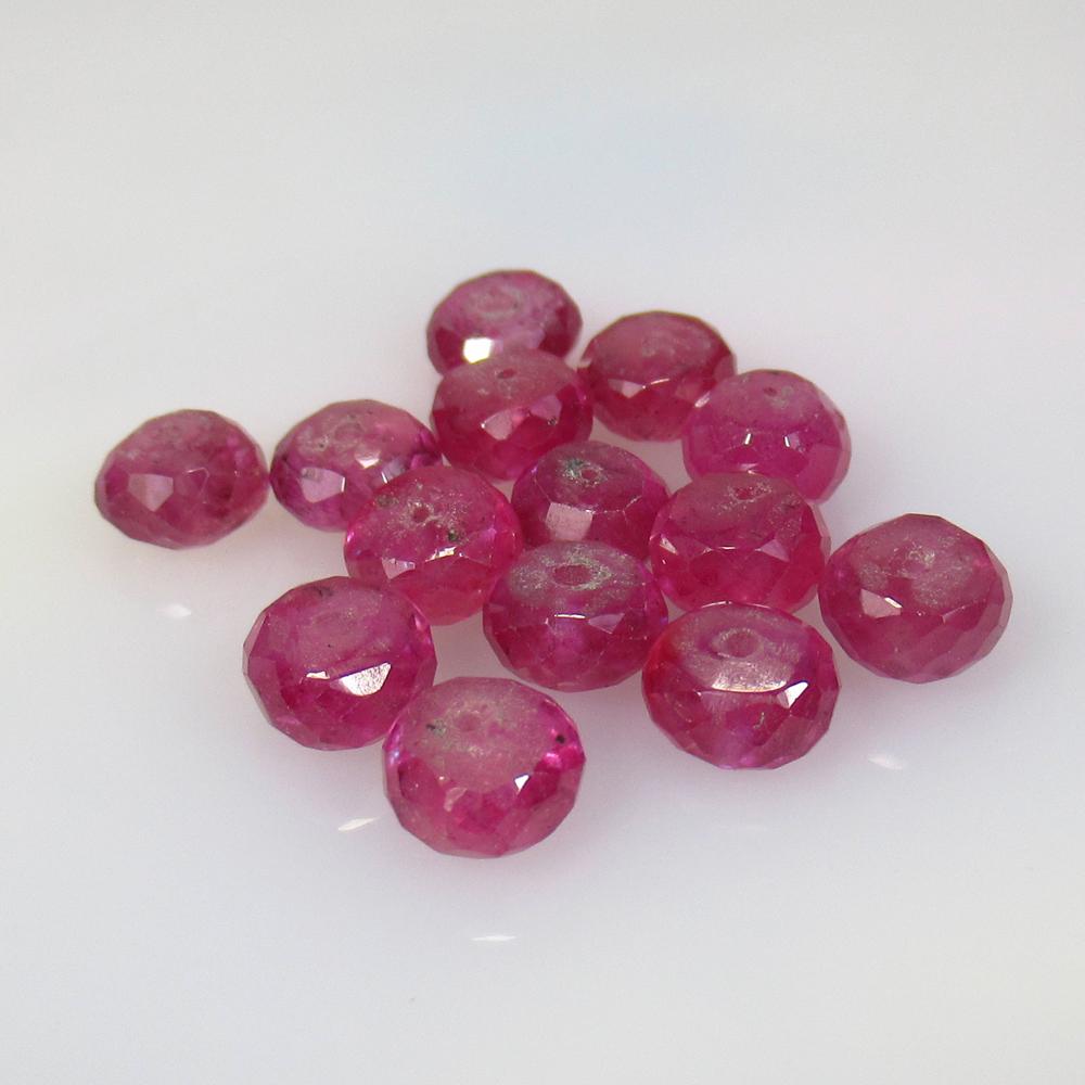 19.52 Ct Natural 14 Mozambique Red Ruby Round Beads (1 of 2)