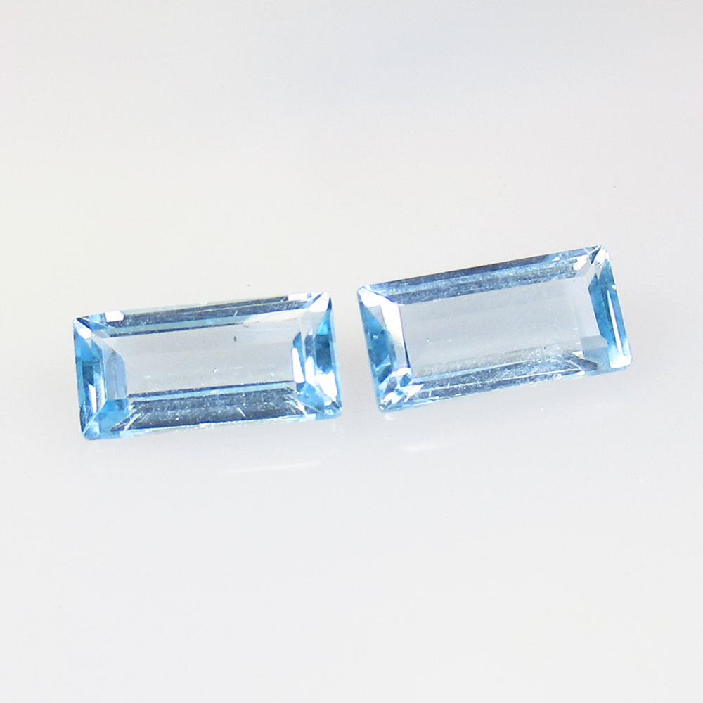4.08 Ct Natural Blue Topaz Rectangle Pair (1 of 2)