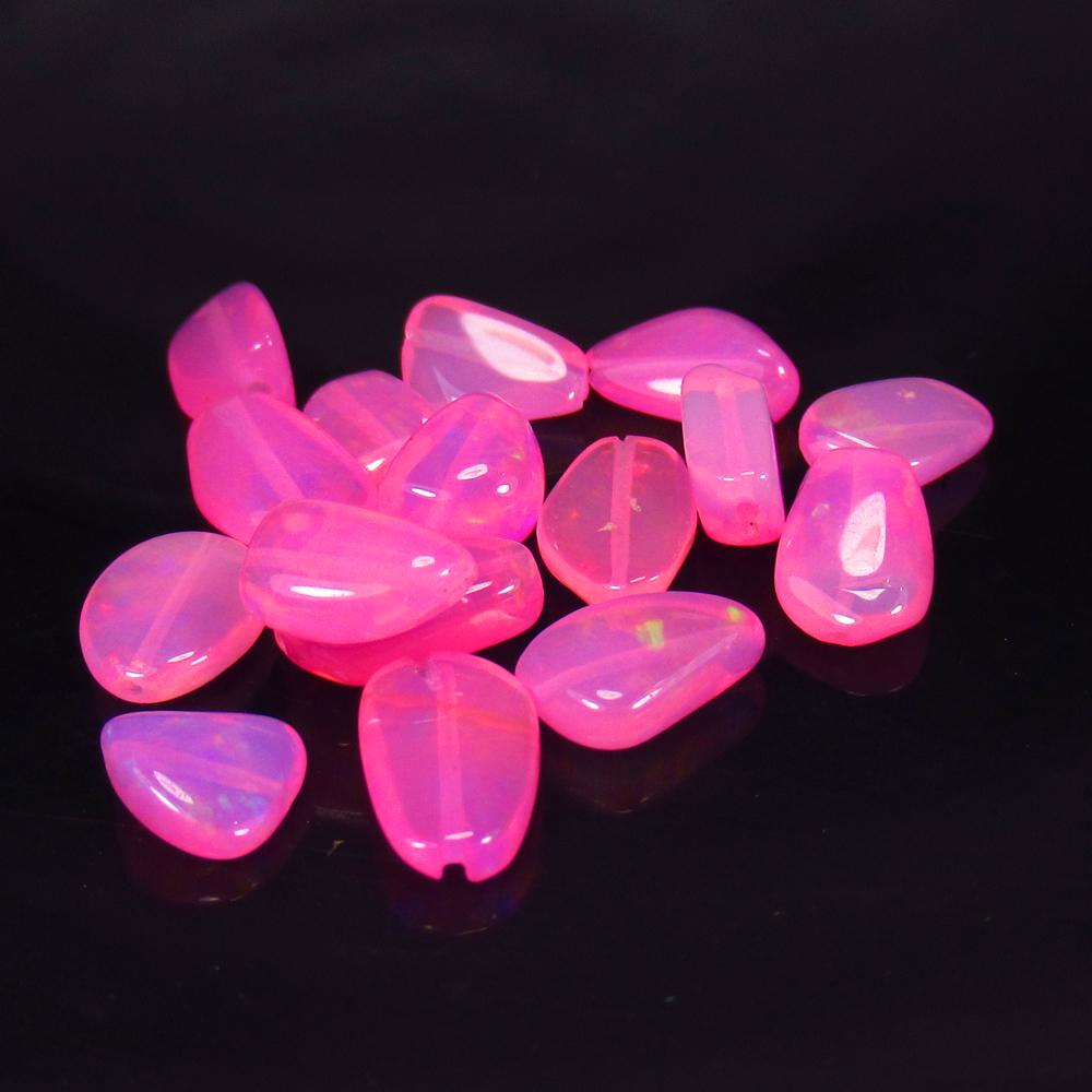 8.96 Ct Natural 16 Drilled Pink Fire Opal Beads (1 of 2)