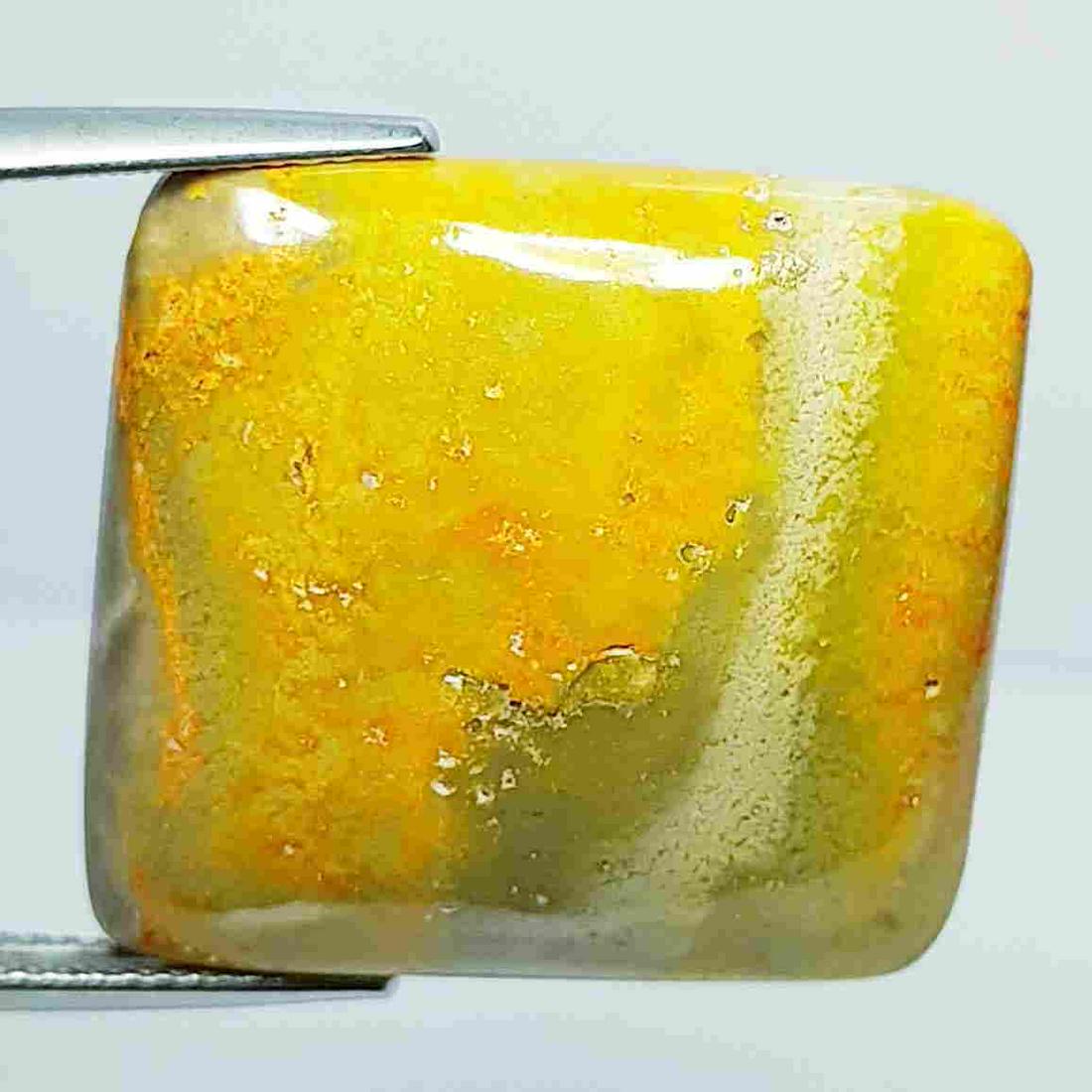 34.60 ct Natural Bumble Bee Jasper: No Reserve! Title: 34.60 ct Natural Bumble Bee Jasper Color/Clarity: Opaque Gemstones: Loosegemstone Carat Weights: 34.6 Size/Dimensions: 24.10 x 22.80 x 6.50 Additional Information: Rectangular - Bra