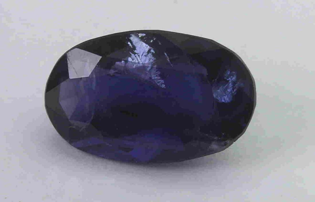 3.35 Natural Iolite: No Reserve! Title: 3.35 Natural Iolite Additional Information: Gemstone: Natural Iolite Weight: 3.25 Carats Measurements: 12.59x7.93x5.57 mm Shape / Cut: Oval Cut Colour: Violet Blue Transparency: tra
