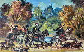 Oil painting Autumn hunt Alexander Arkadievich Litvinov (1 of 9)