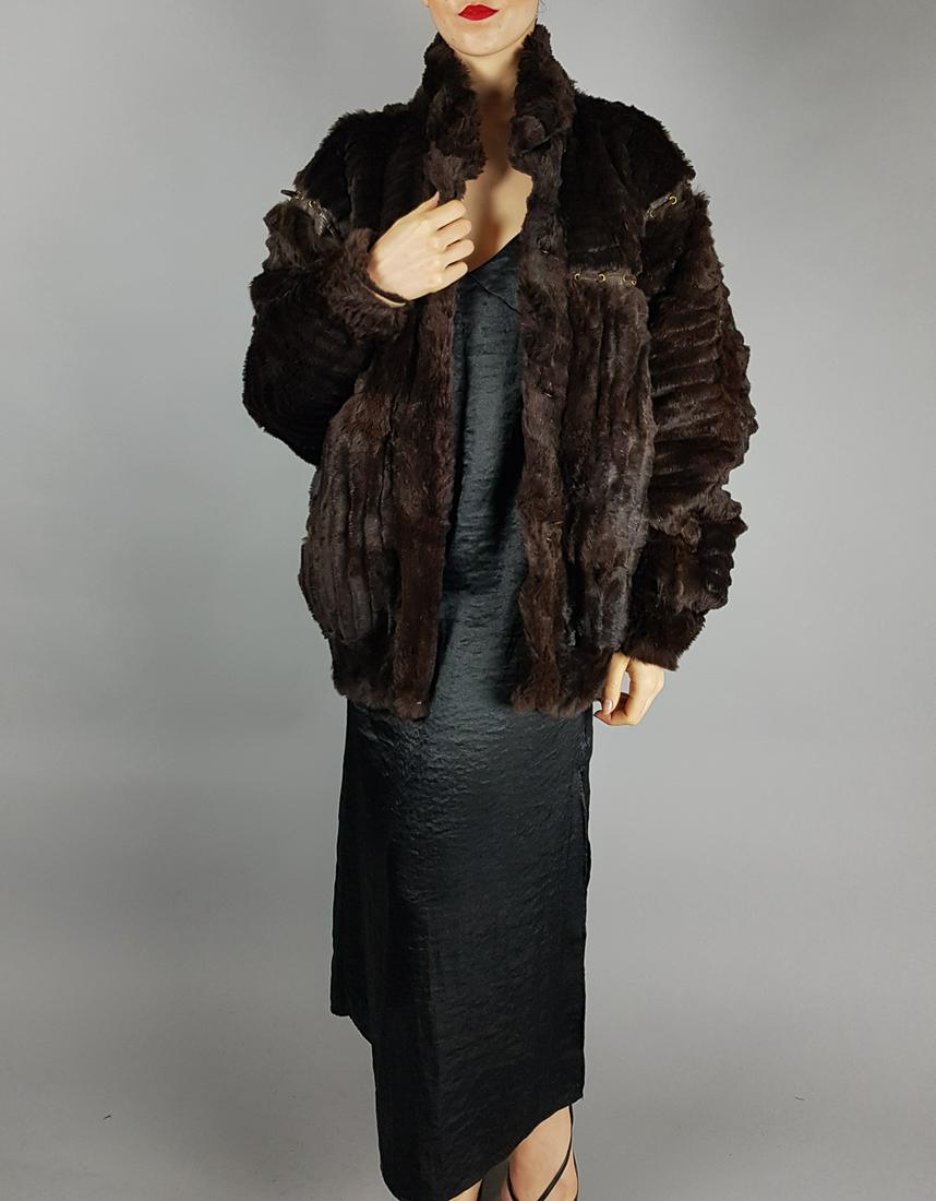 SHEARED BROWN MINK FUR JACKET (1 of 8)
