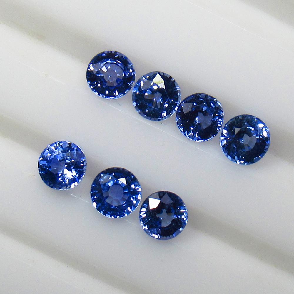 2.66 Ctw Natural 7 Ceylon Blue Sapphire Round Necklace (1 of 2)
