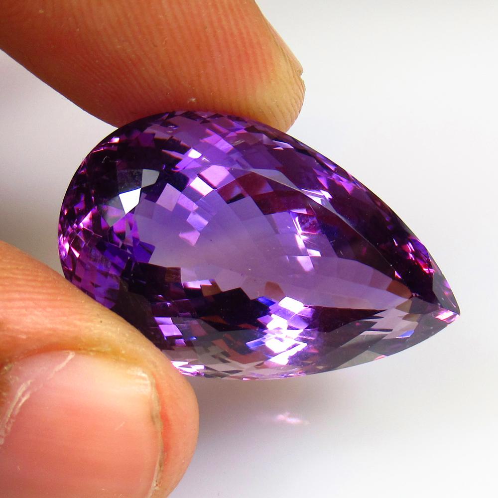 37.46 Ctw Natural Purple Amethyst Pear Cut (1 of 3)