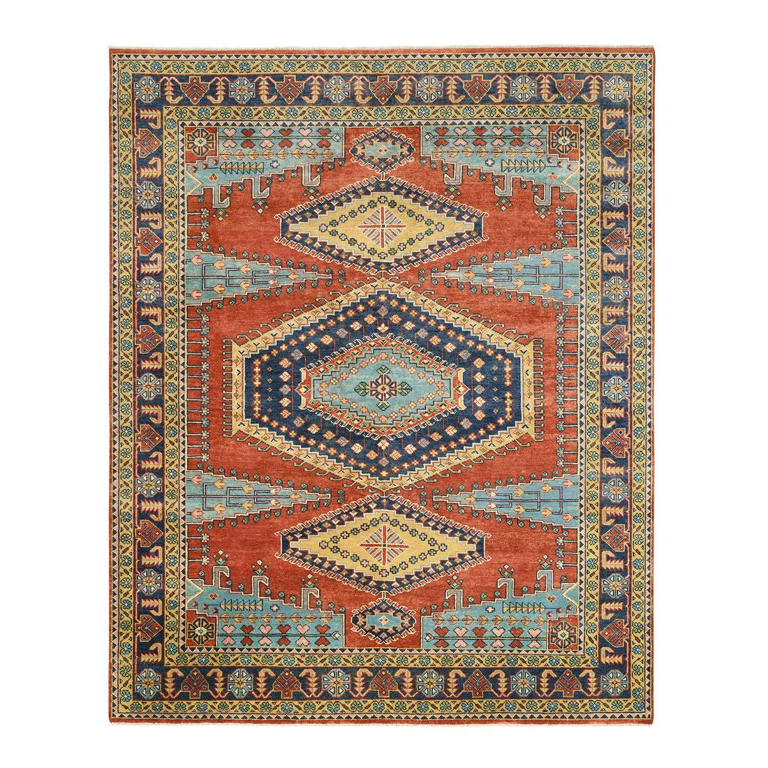 Persian Viss Design Pure Wool Hand Knotted Brick Red (1 of 12)