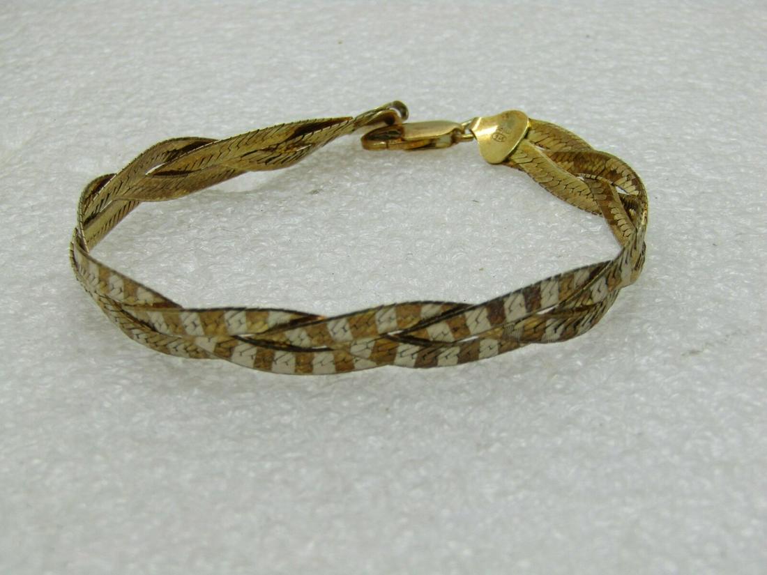 Reversible Sterling Herringbone Bracelet, Braided (1 of 13)