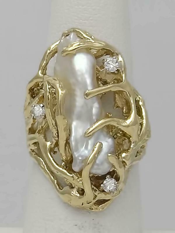 LADIES 14k YELLOW GOLD 1/10ct ROUND DIAMOND LONG (1 of 20)