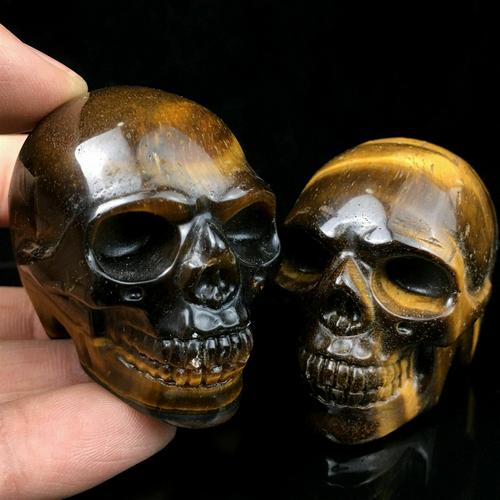 2" Natural Tiger Eye's Jasper Quartz Crystal Skull (1 of 8)