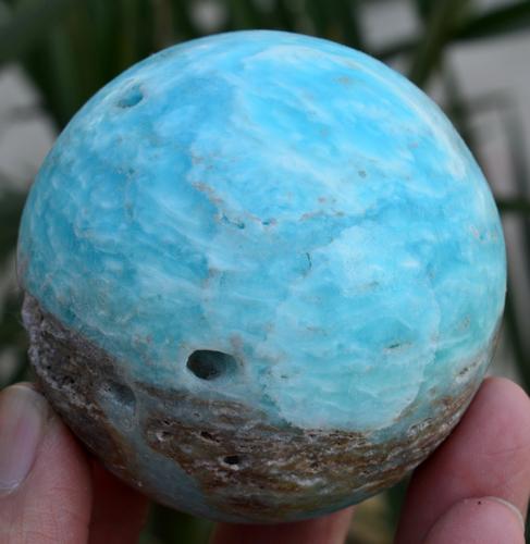 410 Grams Beautiful Top Blue Hemimorphite Sphere (1 of 5)