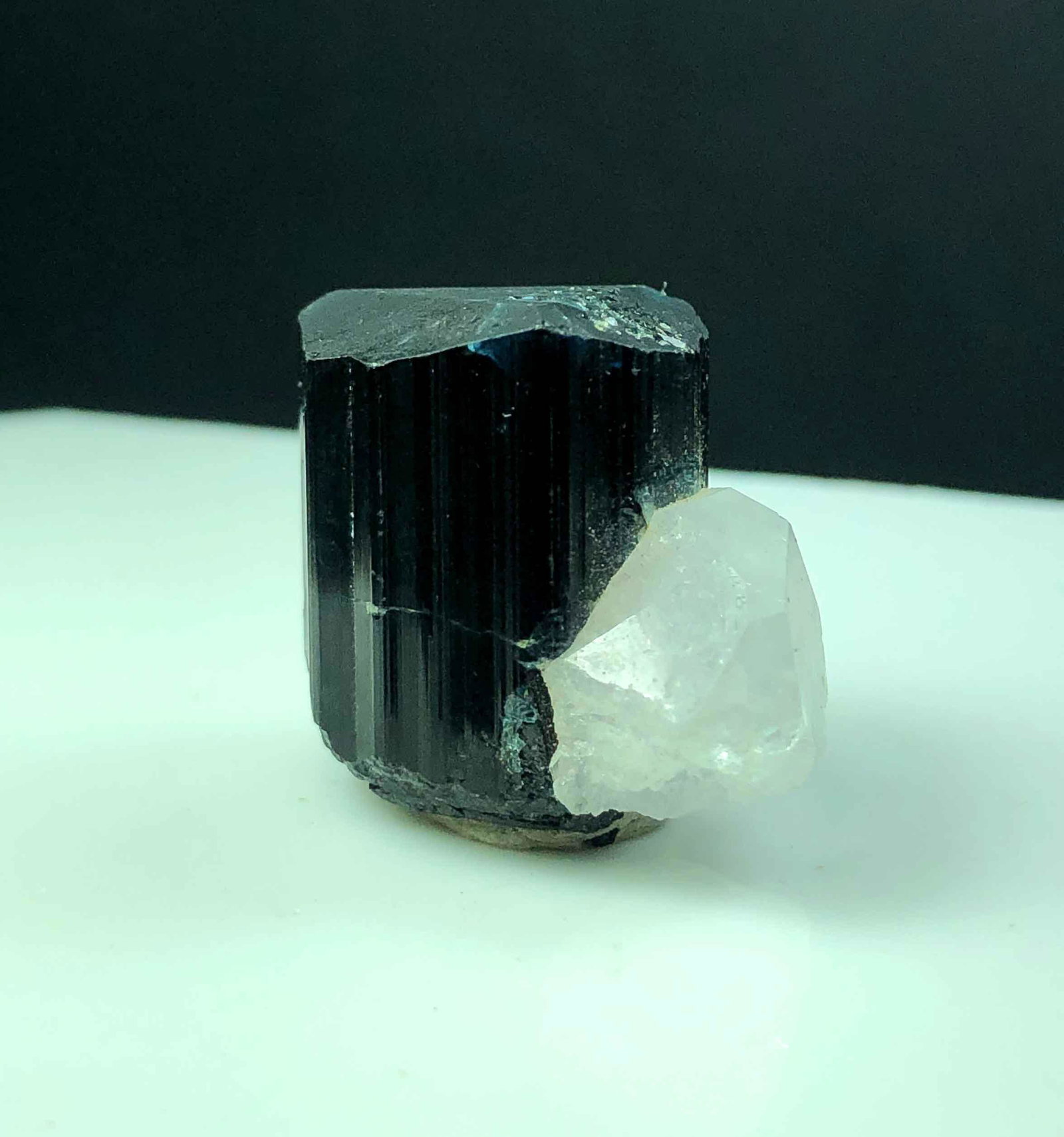 natural tourmaline with quartz specimen from skardu: natural tourmaline with quartz specimen from skardu pakistan 15gram 21*24*18mm weight.15 size.21*24*18mm origin skardu pakistan treatment. natural ecommerce shipping R22-90 Reserve: $45.00 Shipping: D