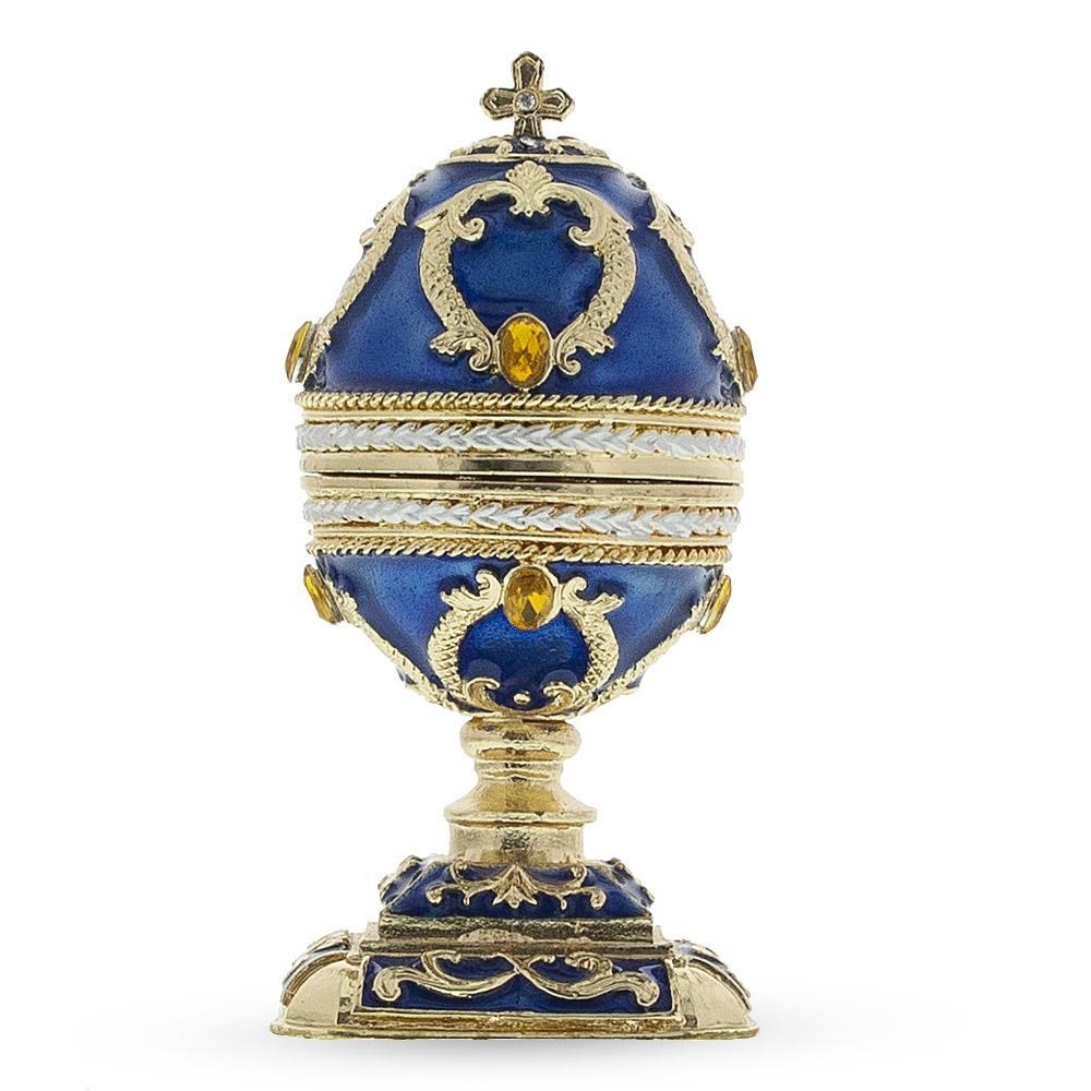 Russian Emperor's Crown decorative Faberge Egg: Title: Russian Emperor's Crown decorative Faberge Egg Date/Period: 21 century Materials: Alloy of non-ferrous metals, enamel, crystals. Dimensions: 3.5 x 1.7 inch Description:Russian Emperor's Crown d