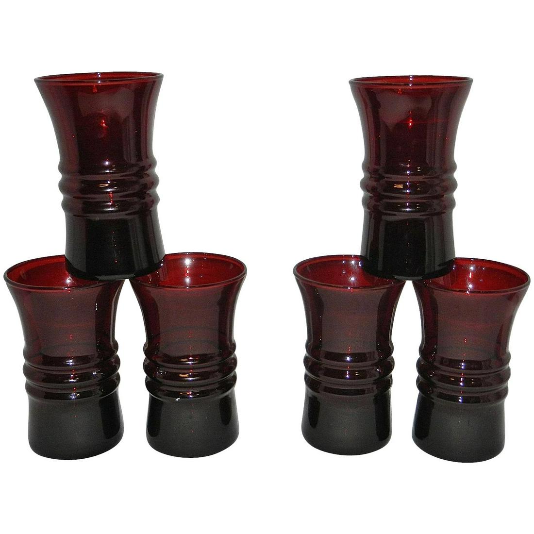 Vintage Anchor Hocking Royal Ruby Tumblers (1 of 4)