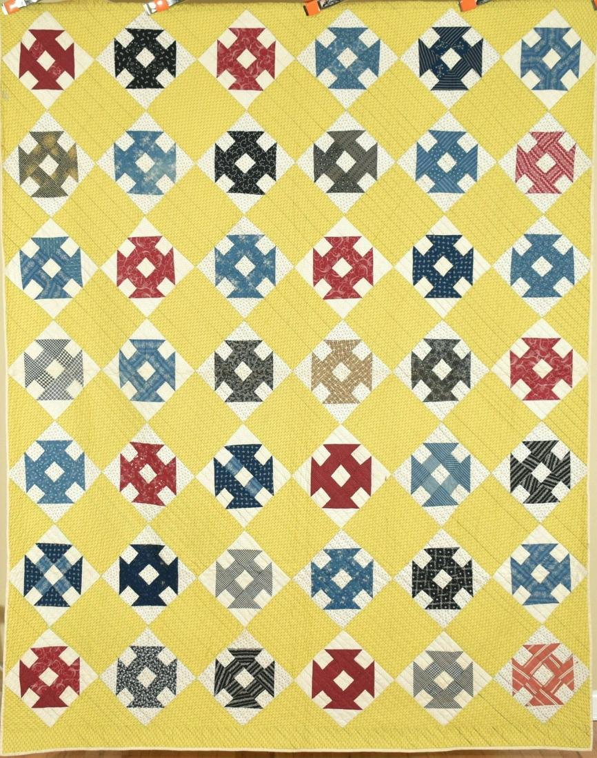 1880's Churn Dash Monkey Wrench Quilt (1 of 18)