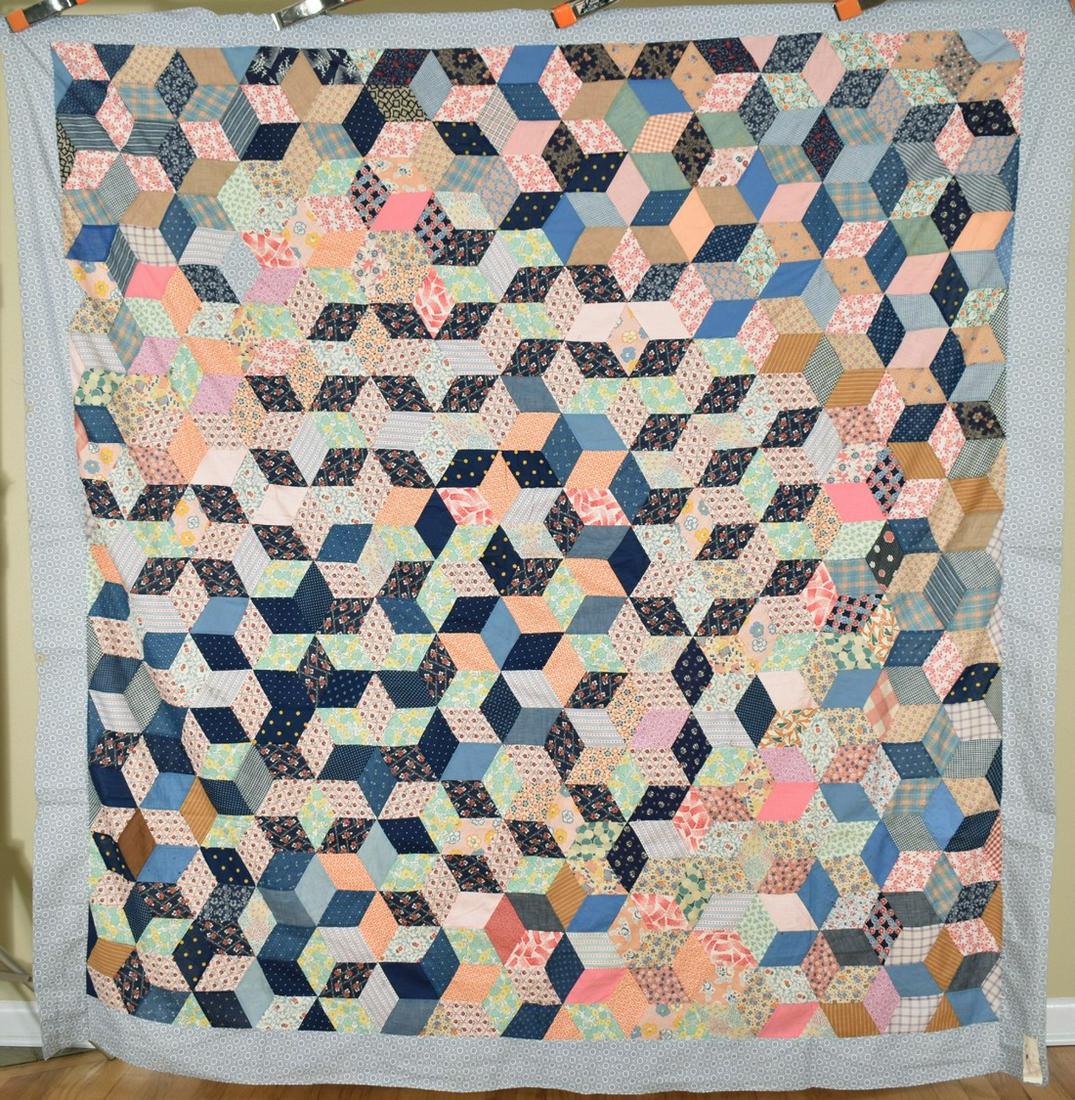 Graphic 20's Tumbling Blocks Quilt Top (1 of 7)