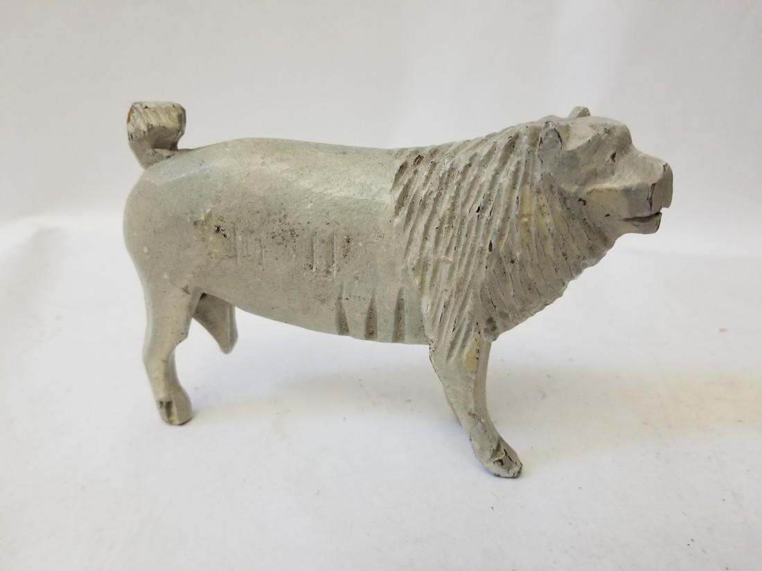 Carving by Aaron Mountz, PA: Title: Carving by Aaron Mountz, PA Provenance/Additional Info: He died in 1949. More can be found about him in Just for Nice, a book on Pennsylvania carvings. Part of a rear leg missing and old white 