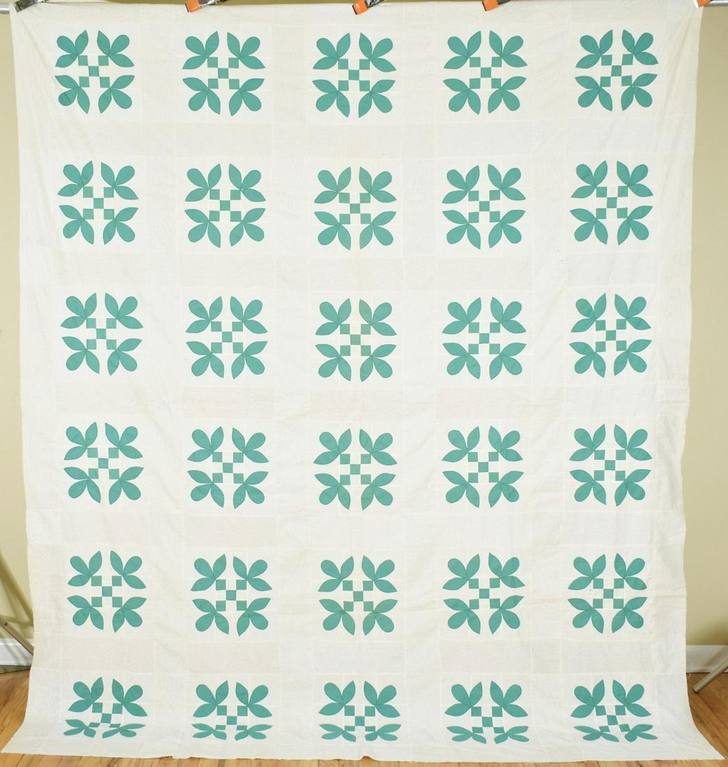 30's Green & White Honeybee Quilt Top (1 of 6)