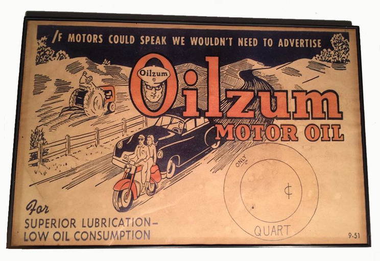 Oilzum Motor Oil Poster Sign