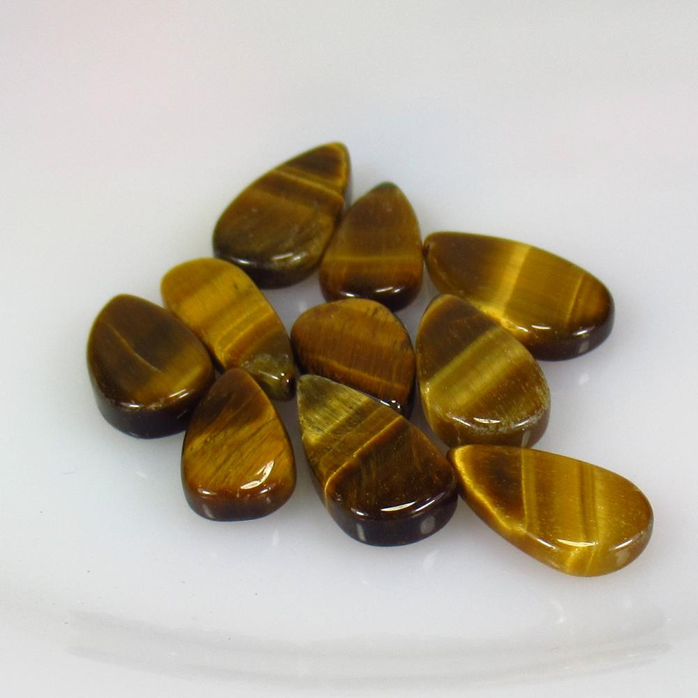 33.70 Ctw Natural 10 Drilled Tiger's Eye Pear Beads (1 of 2)