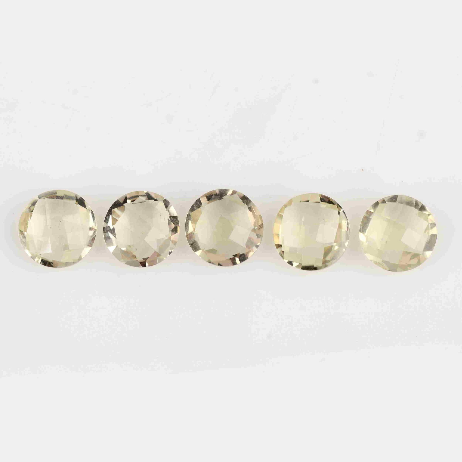 14.20 Carat Yellow Color Natural Round Lemon Quartz: No Reserve! Title: 14.20 Carat Yellow Color Natural Round Lemon Quartz Loose Gemstone 5 Pieces Brand: Gems Trading Center Gemstones: Lemon Quartz Carat Weights: 14.2 Size/Dimensions: 5H x 10L x 10W mm
