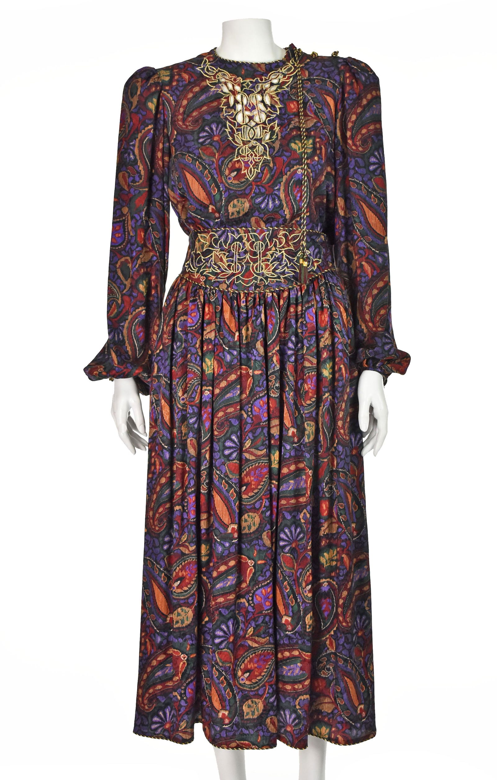 OSCAR de la RENTA MISS O Vintage Jewel Tones Silk 2-Pc (1 of 7)