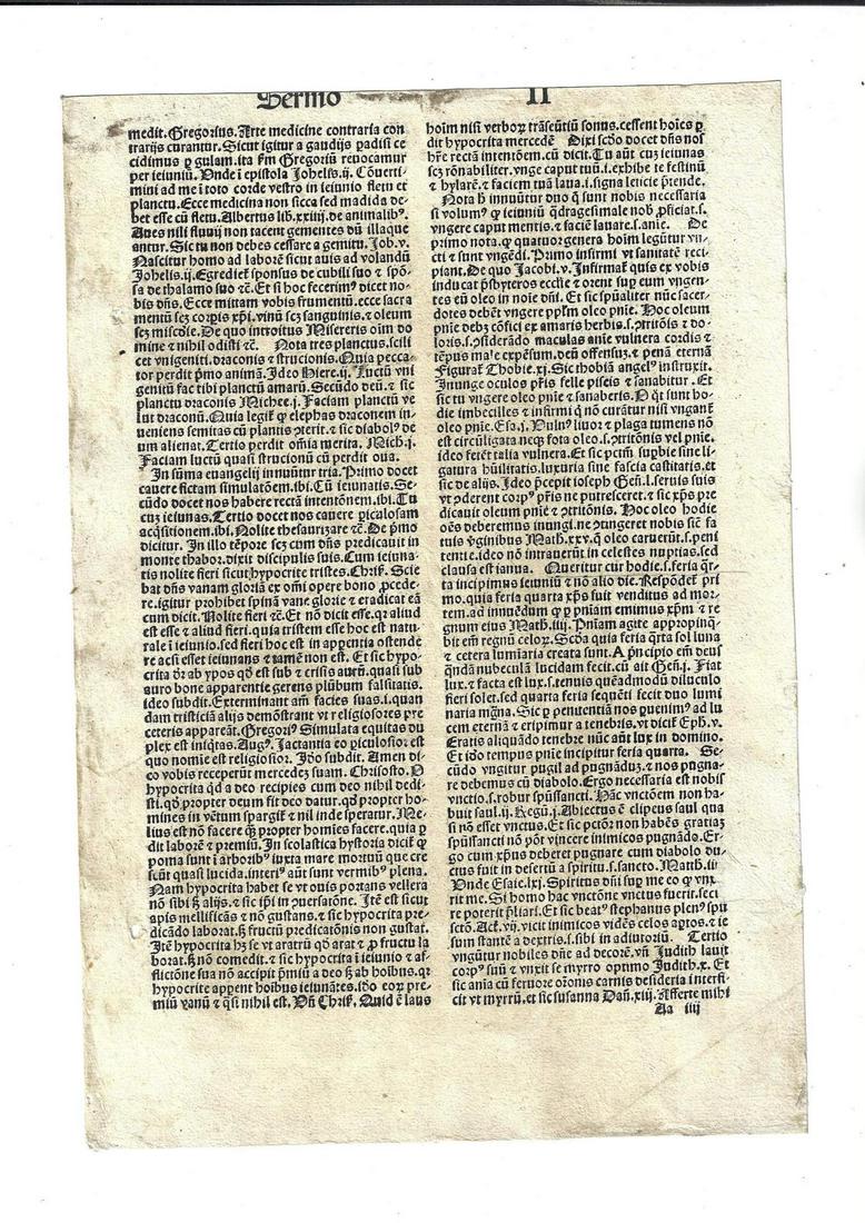 1490 Latin Incunabula Leaf (1 of 2)