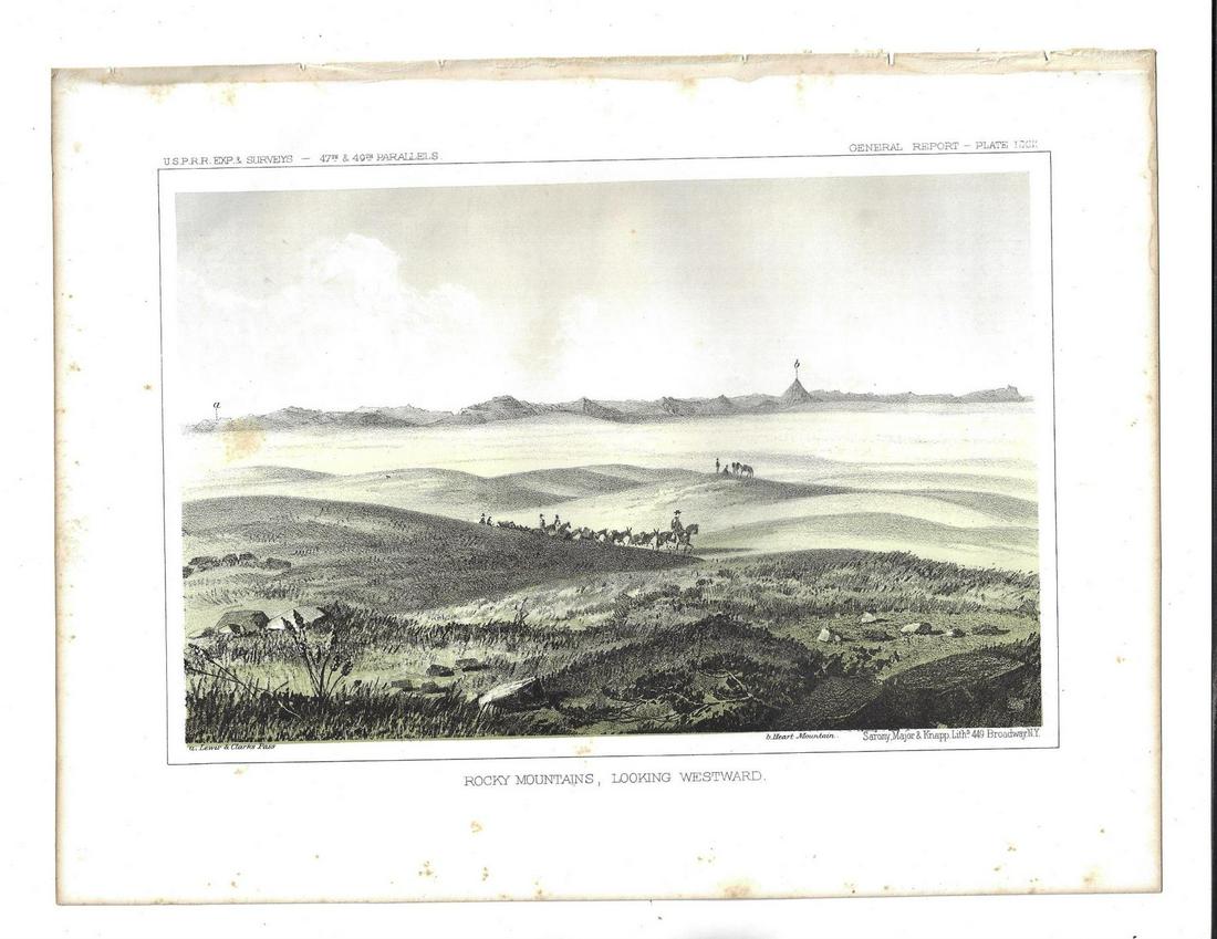 1860 Tinted Lithograph Lewis and Clarks Pass (1 of 1)