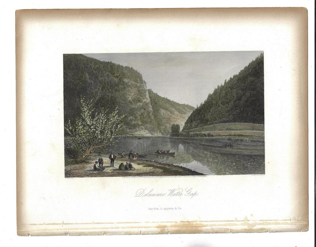 1872 Tinted Lithograph Delaware Water Gap (1 of 1)