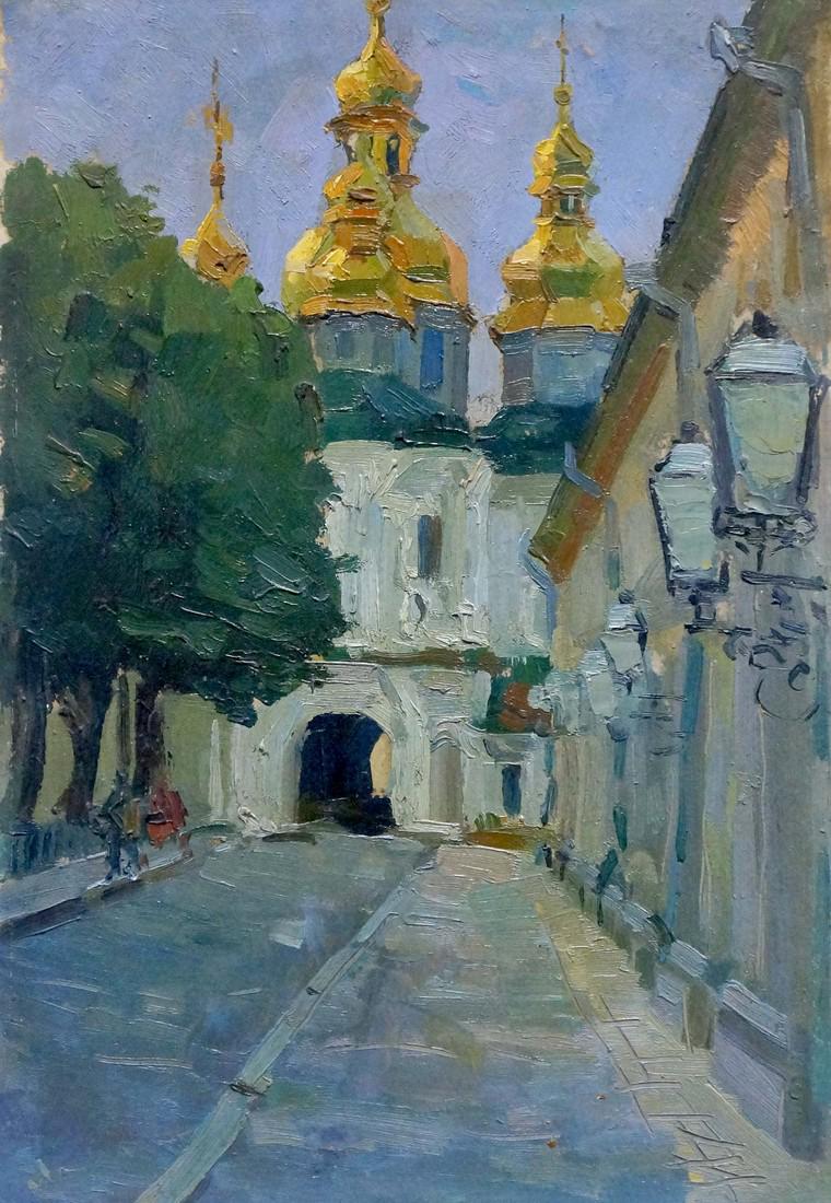 Oil painting Landscape with a church (1 of 7)