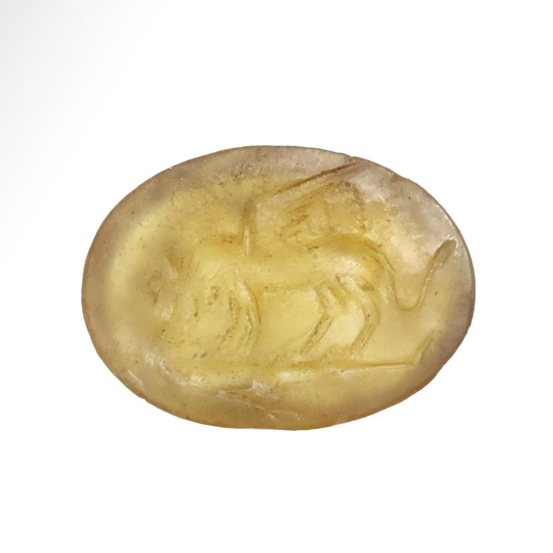 Cornelian Intaglio with Winged Lion Attacking a Man (1 of 4)