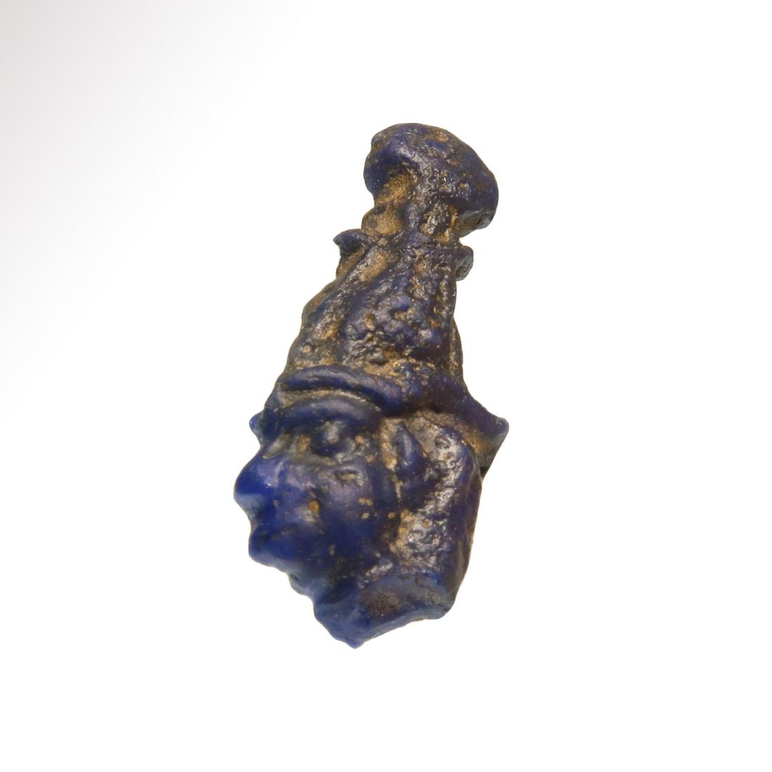 Egyptian Glass Inlay, Head of Osiris wearing the Atef (1 of 4)