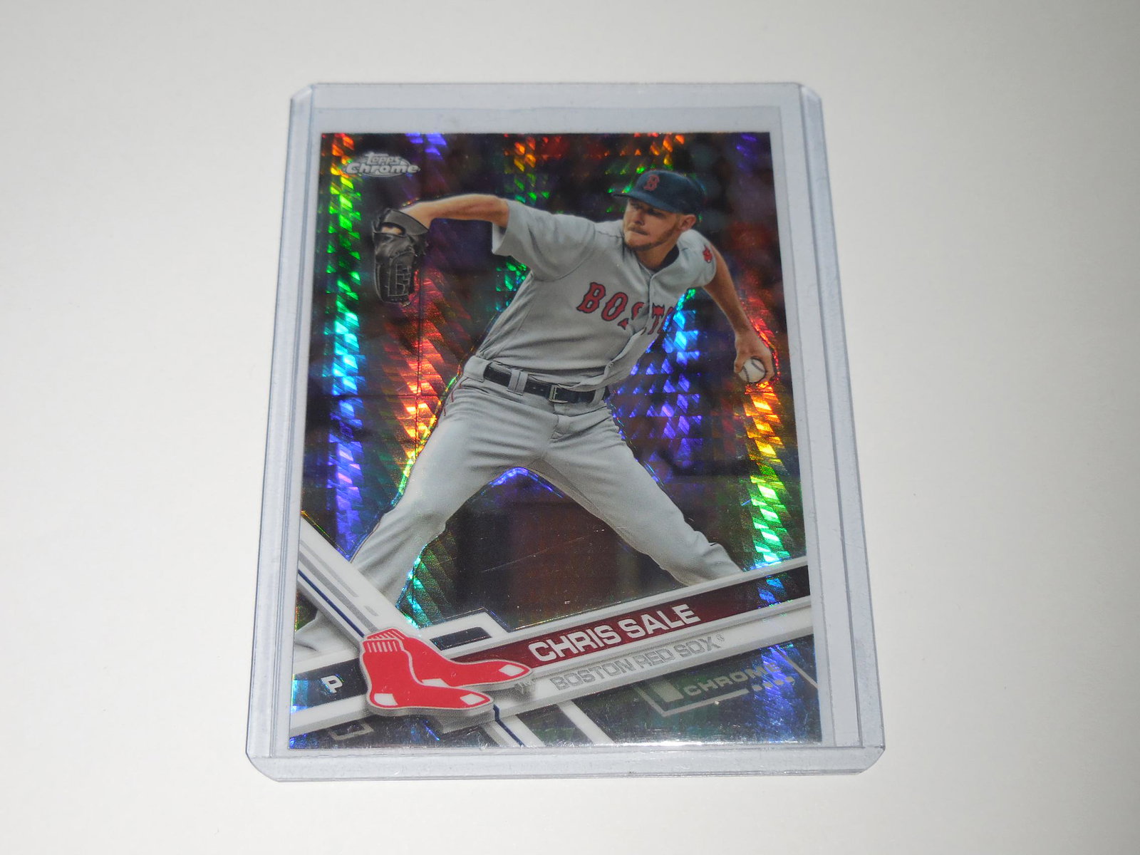 2017 TOPPS CHROME CHRIS SALE PRISM REFRACTOR RED SOX (1 of 2)
