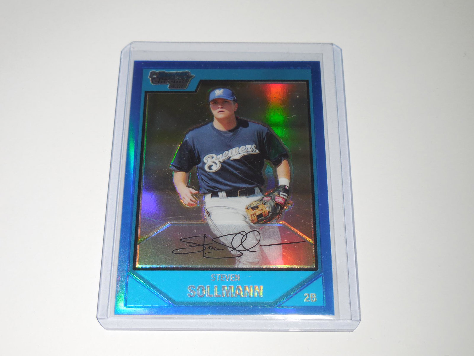 2007 BOWMAN CHROME STEVEN SOLLMANN BLUE RC #'D 123/150 (1 of 2)