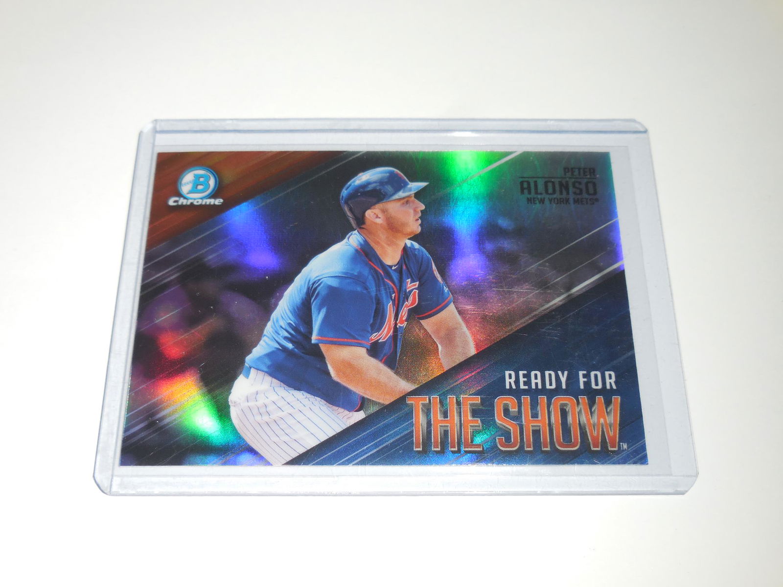 2019 BOWMAN CHROME PETE ALONSO REFRACTOR READY FOR SHOW (1 of 2)