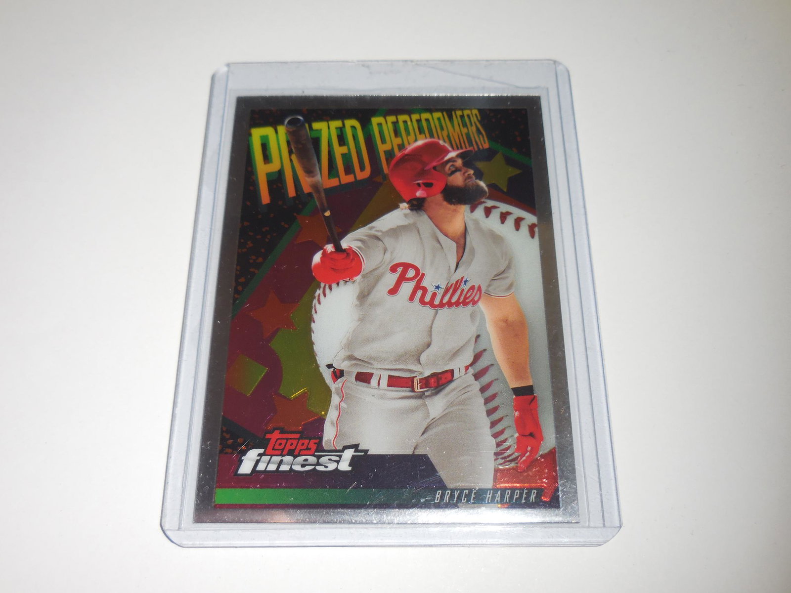 2019 TOPPS FINEST BRYCE HARPER PRIZED PERFORMERS: No Reserve! Title: 2019 TOPPS FINEST BRYCE HARPER PRIZED PERFORMERS PHILLIES Date/Period: MODERN Additional Information: VERY NICE LOOKING CARD! THIS CARD IS APPROXIMATELY NEAR MINT CONDITION OR BETTE