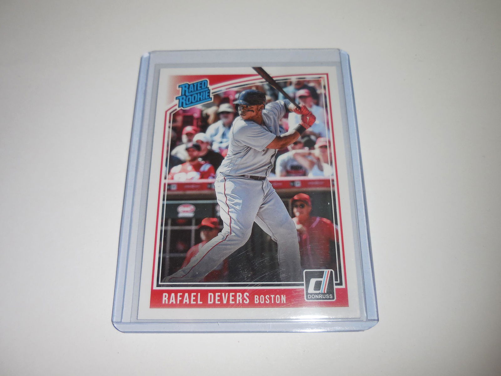 2018 DONRUSS #35 RAFAEL DEVERS RATED ROOKIE CARD RED (1 of 2)