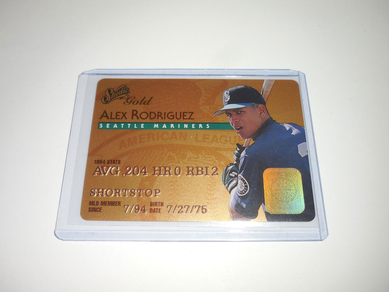1995 DONRUSS STUDIO ALEX RODRIGUEZ GOLD MARINERS (1 of 2)