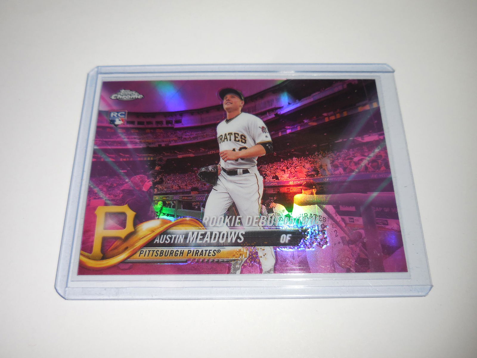 2018 TOPPS CHROME AUSTIN MEADOWS PINK REFRACTOR ROOKIE (1 of 2)